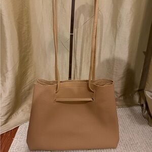 8 Other Reasons Tan Pebbled Vegan Leather Tote Bag